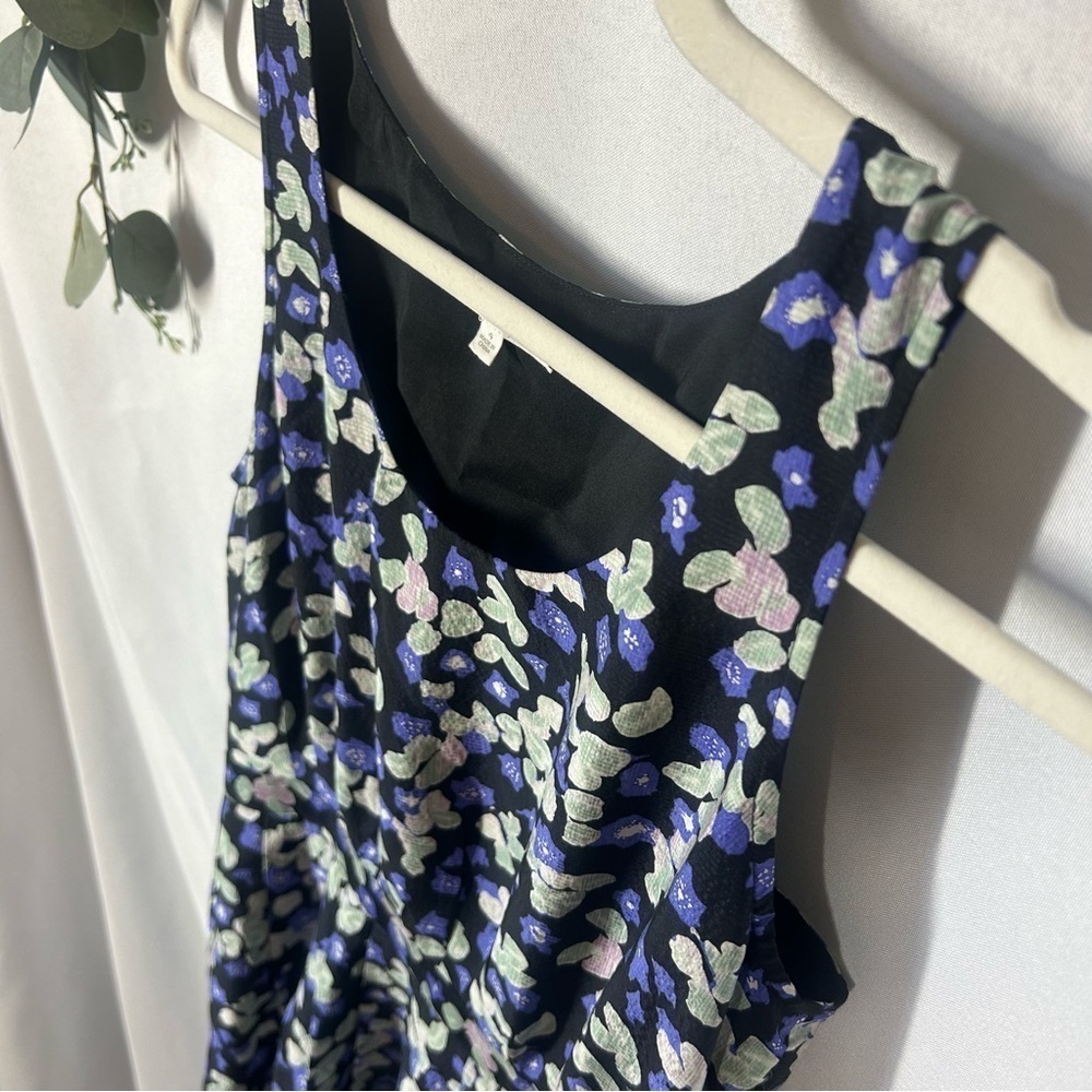 Eliot by Madewell | 100% Silk Floral Sleeveless Mini Dress Black Women’s Size 4 - Picture 4 of 12